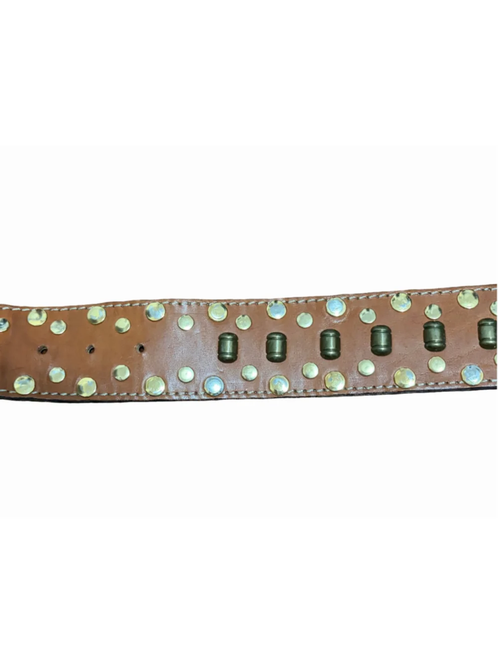 Avignon Studded Leather Belt – Genuine Leather, Made in Spain, Size Small